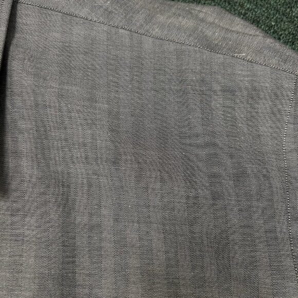 Nordstrom Vintage 80s Relaxed Classic Gray Herringbone Dress Shirt 16.5 /33 - Picture 5 of 8